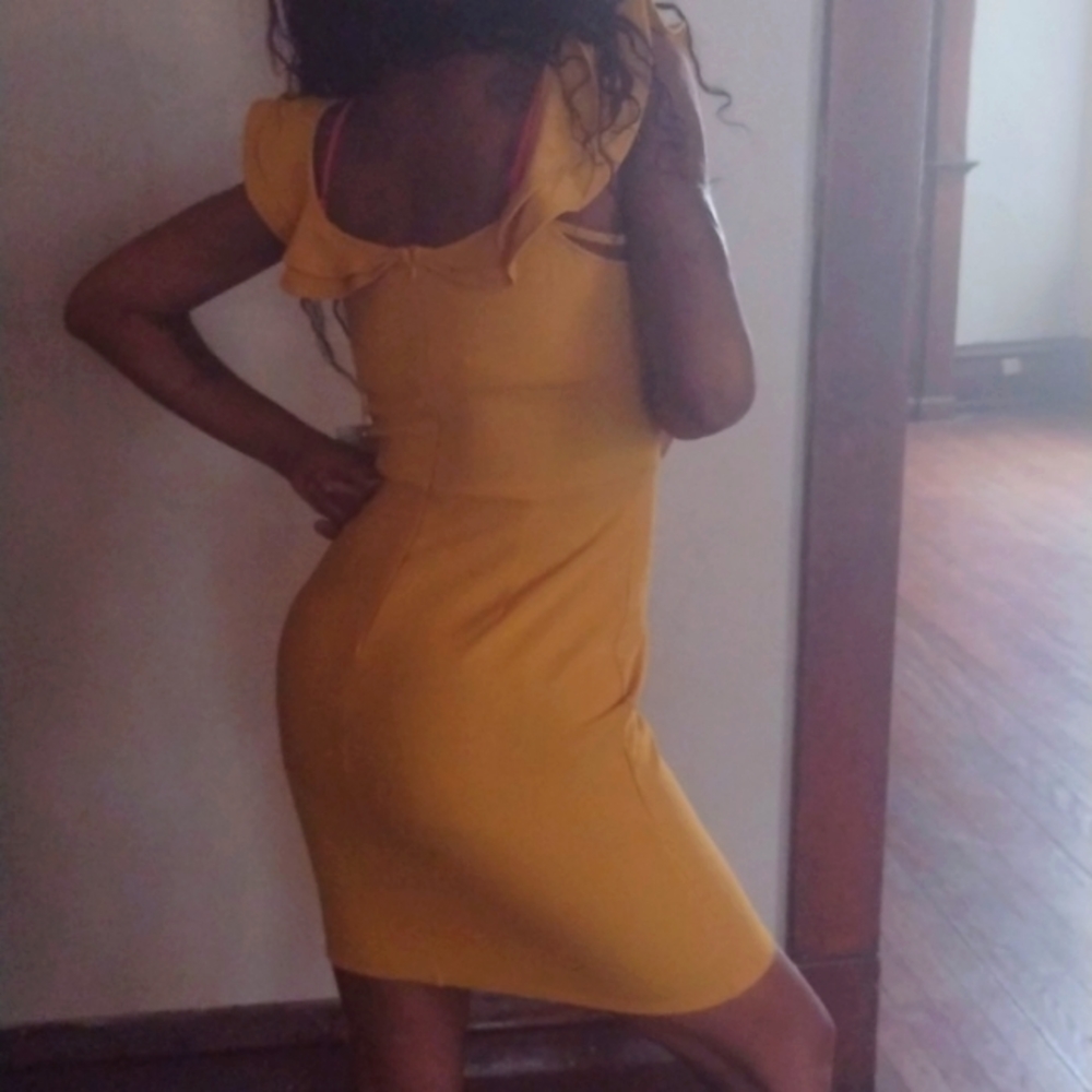Mustard Gold rush date night dress